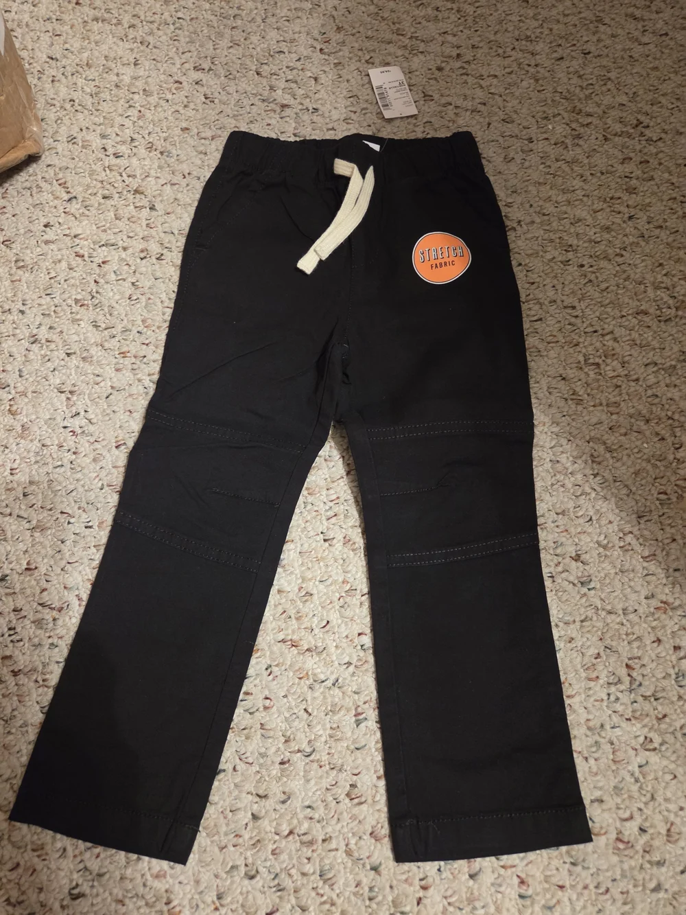 The Children's Place Black Drawstring Jogger Pants with Patch